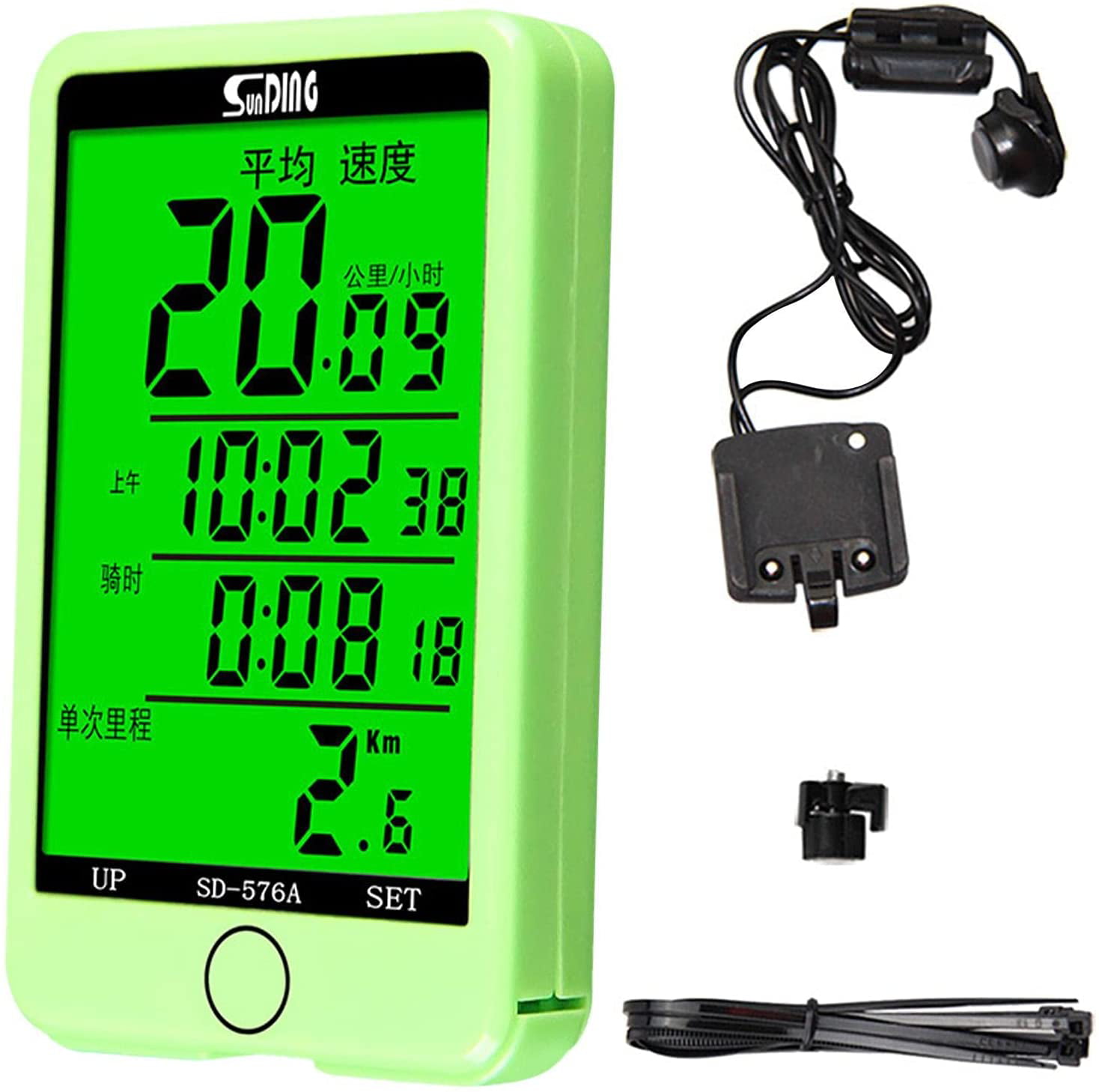 SD-576A Waterproof Bike Computer Touch Screen LCD Display Wired Speedometer 