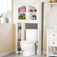 thumbnail image 4 of ModFusion 61" Height Over the Toilet Bathroom Space Saver Storage Cabinet, 4-Shelf, White, 4 of 10