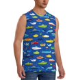 thumbnail image 2 of Kdxio Submarines And Whales for Men's Muscle T-shirt,Sleeveless for Workout Running Athletic Gym Lounge Casual, 2 of 5