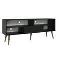 thumbnail image 4 of Madesa Modern TV Stand with 1 Door and 4 Shelves with Cable MANAGEMENT for 55, 65 Inch Media Storage Media Console Living Room and Bedroom Entertainment Center Wooden Television Cabinet - Black, 4 of 5