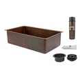 thumbnail image 1 of Hammered Copper Kitchen Single Basin Sink with Matching Drain and Accessories - Oil Rubbed Bronze - 33in., 1 of 1
