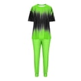 thumbnail image 5 of RYDCOT Women 2 Piece Outfits Lounge Matching Sets Women's Fashionable Loose Fitting Short Sleeved Casual Sports Set Summer Clearance! Green, 5 of 5