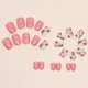 thumbnail image 4 of Uñas postizas adhesivas WAFOLOZE cortas cuadradas con diseño floral, 24 piezas, 4 of 7