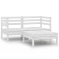 thumbnail image 1 of vidaXL 3 Piece Garden Lounge Set Solid Pinewood White, 1 of 5