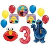 Sesame Street Party Supplies 3rd Birthday Cookie Monster Elmo and Friends Balloon Bouquet