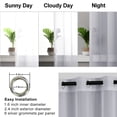 thumbnail image 4 of Hiasan Grey Sheer Curtains with Tiebacks-Light Filtering Contemporary Window Drapes for Living Room, Bedroom, Grommet, 42" x 96", Set of 2, 4 of 10