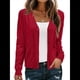 thumbnail image 3 of Cárdigan Corto Suave para Mujer, Suéter Informal Tipo Chal Rojo M, 3 of 6