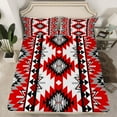 thumbnail image 2 of Manfei Boho Hippie Aztec Queen Sheet Sets, Retro Geometric Abstract Flat Sheet, Tribal Western Style Queen Fitted Sheet, Ultra Soft Home Decor, 4 Pieces, 2 of 7