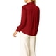thumbnail image 4 of CAMISAS ELEGANTES PARA MUJER INSPIRADAS CHIC, CON CUELLO PUNTA V Y MANGAS LARGAS, BLUSA DE SATÉN SUAVE, TALLA XS, ROJO, 4 of 8