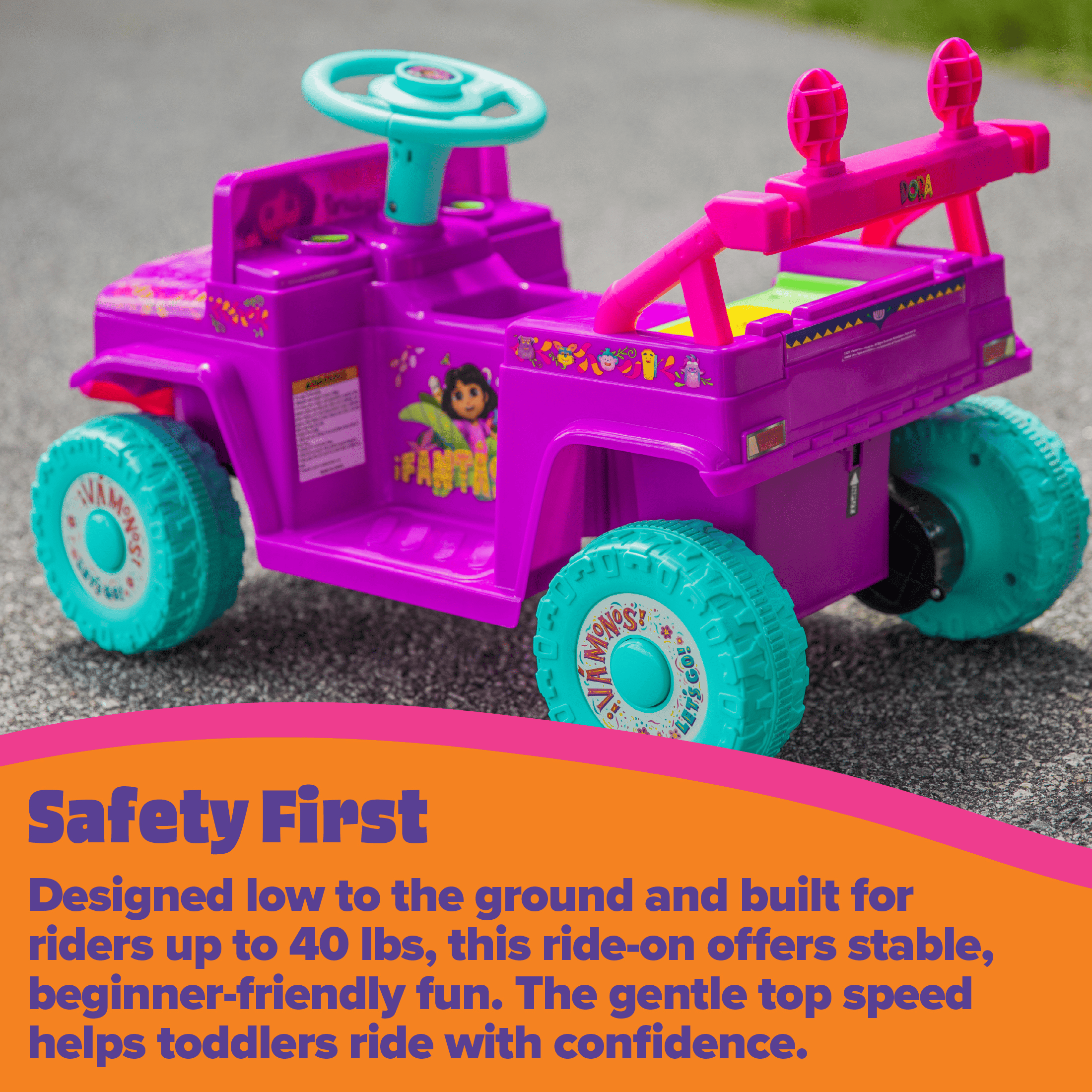 Dynacraft Dora the Explorer 6V Battery-Powered Ride-On for Ages 18 Months-3 Years, 1 Count