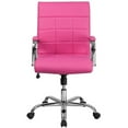 thumbnail image 2 of Scranton & Co Contemporary Vinyl Mid Back Swivel Office Chair in Pink, 2 of 9