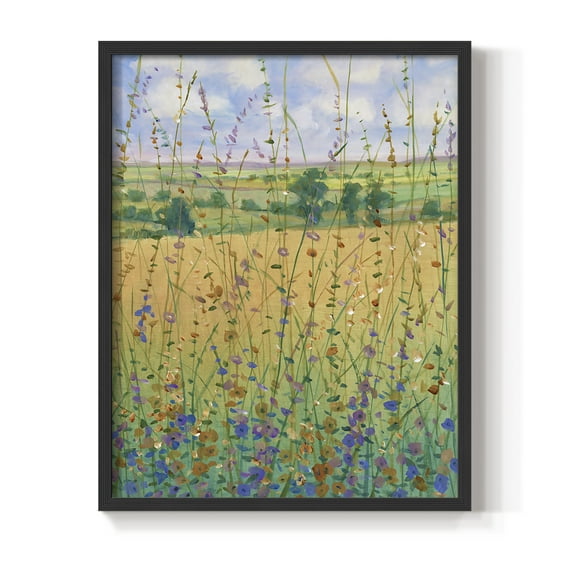 Wildflower Path II Framed Print - Solid Wood in Single Picture Frame Solid Wood 2 Framed Print