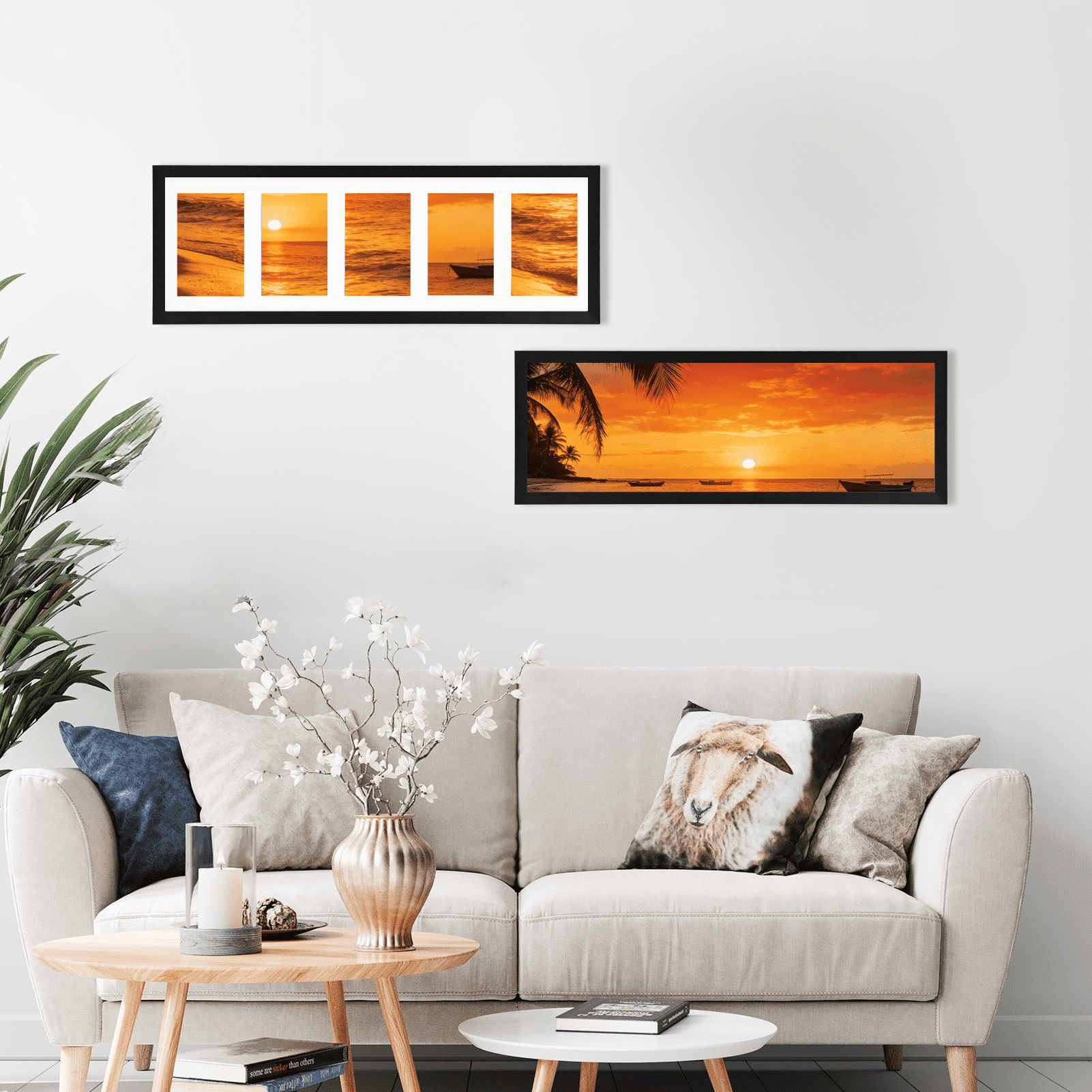 5 Opening 4x6 Collage Picture Frames Set of 2 for Wall Mounted