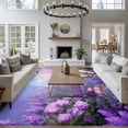 thumbnail image 4 of Area Rug 72×108in, Spring Lavender Flowers Floor Carpet Living Room Rug, Oil Painting Style Art Non-Slip Welcome Mat Indoor Rugs for Bedroom Dining Room, 4 of 9