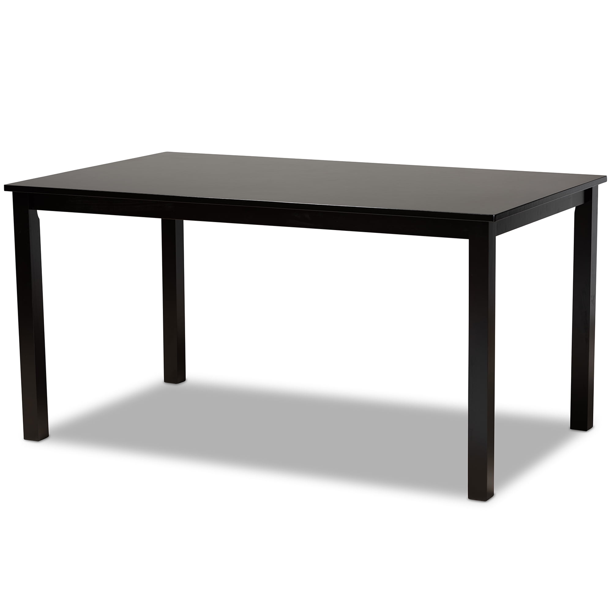 Baxton Studio Verner Modern Dining Set, 7-Piece, Dark Brown