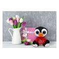 thumbnail image 5 of DolliBu I LOVE YOU Sparkling Big Eye Penguin Plush- Cute Stuffed Animal with Red Shirt For Valentine, Anniversary, Romantic Date, Boyfriend, or Girlfriend Gift - 8 Inches, 5 of 6