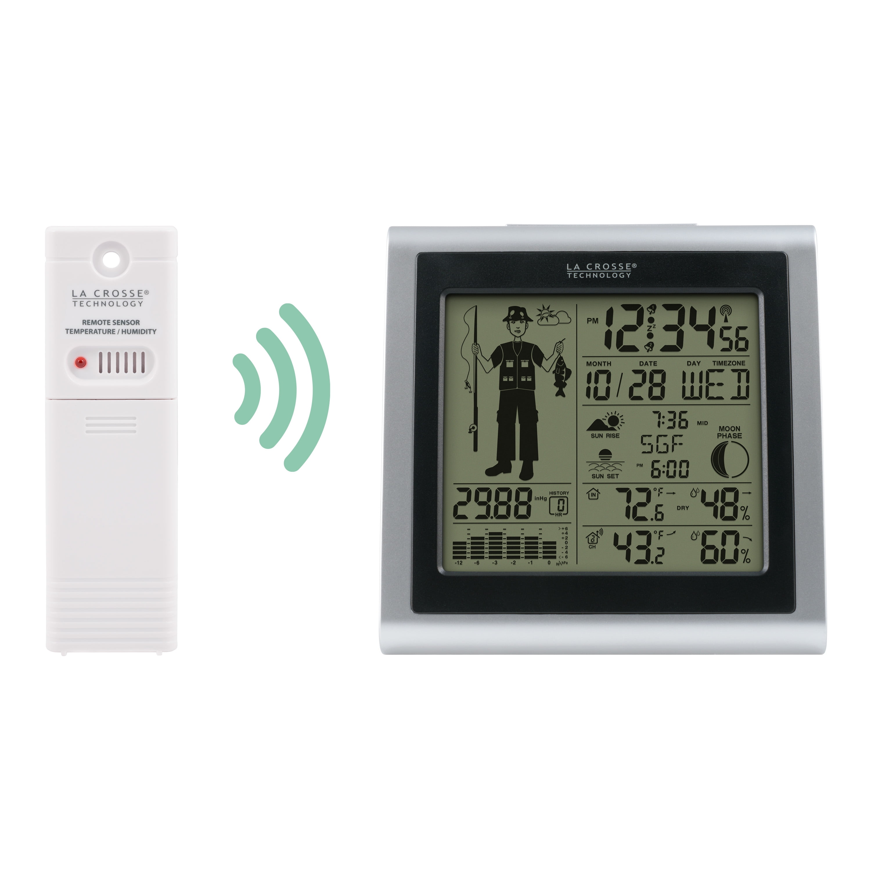 La Crosse Technology Digital Wireless Weather Station with Fisherman Icon, 308-1451