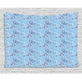 thumbnail image 1 of Steampunk Tapestry, Key Gears Wheels and Chain Illustration Vintage Industrial Pattern, Wall Hanging for Bedroom Living Room Dorm Decor, 60W X 40L Inches, Pale Blue White Eggplant, by Ambesonne, 1 of 2