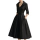 thumbnail image 2 of Vestido Vintage de Mujer, Corte Otoñal, Larga, Elegante, para Cóctel, Fiesta, Eventos Formales e Iglesia. Negro M, 2 of 9