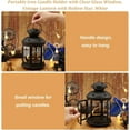 thumbnail image 3 of Vintage Design Candle Lanterns with Stars Portable Iron Candle Holder with Clear Glass Window Frame Candlestick Night Lamp Romantic Xmas Wedding Party Decoration(Black DIY, 3 of 9