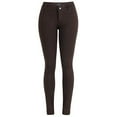 thumbnail image 3 of La Bijou 611S Ultra Stretch Skinny Pants Jeggings for Women Juniors - Brown, L, 3 of 5