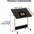 thumbnail image 3 of OUYAWEI Standing Height Adjustable Computer Desk with Wheels Mobile Computer Table Sit Stand Up for Work Office,Ergonomic Rising Computer Table,Black, 3 of 7