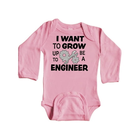 

Inktastic I Want To Grow up To Be a Engineer Gift Baby Boy or Baby Girl Long Sleeve Bodysuit