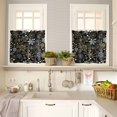 thumbnail image 4 of Christmas Snowflakes Kitchen Curtains and Valances Set, Gold White Black Abstract Winter Snow Rod Pocket Window Valance Window Curtain Panels for Living Room Bedroom Laundry, 27.5x36in, 3 Pieces, 4 of 7