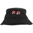 thumbnail image 1 of Sombrero de pescador con bordado de setas para mujer, sombrero de pescador para acampar al aire libre para verano, 1 of 5