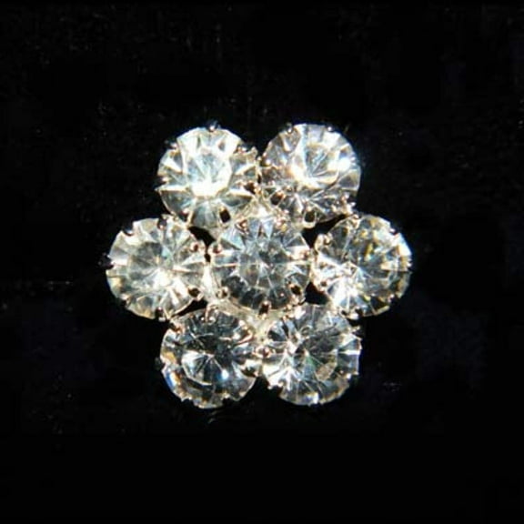 #15617 - Small Daisy Rhinestone Button - 1/2"