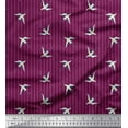 thumbnail image 1 of Soimoi Viscose Chiffon Fabric Stripe & Stork Bird Print Fabric by the Yard 42 Inch Wide, 1 of 1