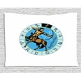thumbnail image 1 of Zodiac Sagittarius Tapestry, Centaur Archer Shooting Arrow Mythical Greek Figure Constellation Design, Wall Hanging for Bedroom Living Room Dorm Decor, 80W X 60L Inches, Multicolor, by Ambesonne, 1 of 2