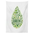 thumbnail image 3 of Ambesonne Avocado Tablecloth Rectangular Table Cover, Eating Greens Veggies Print, 52"x70", Pale Green and Emerald, 3 of 4
