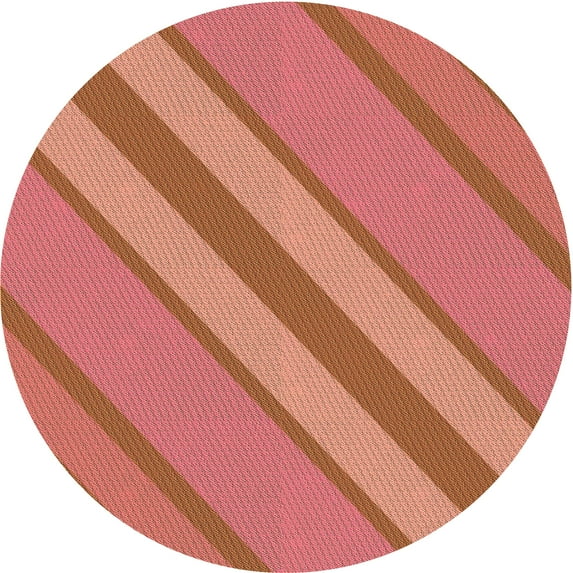 Ahgly Company Machine Washable Indoor Round Transitional Grapefruit Red Area Rugs, 6' Round