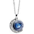 thumbnail image 2 of AYYUFE Rotate Round Dragon Eye Crescent Moon Pendant Long Chain Necklace, 2 of 6