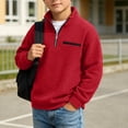 thumbnail image 4 of Edvintorg Boys Sweatshirt Long Sleeve Quarter Zip Casual Pullover Top Stand Collar Loose Sweatshirt Boy Clothes Size 3-14, 4 of 7