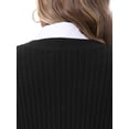 thumbnail image 5 of DARING DIVA Women's Plus V Neck Knit Split Hem Sweater Vest 4X Black, 5 of 7