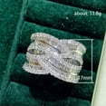 thumbnail image 2 of EOEMY Gorgeous Cubic Zirconia 925 Silver Rings Gifts Women Wedding Jewelry Size 6-10-6, 2 of 4