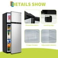 thumbnail image 3 of Garvee 7.5 Cu. Ft. Two-Door Refrigerator with Top Freezer, Apartment Size Fridge with 7-Level Thermostat, 39dB Low Noise Compact Fridge for Home, Office, and Dorm, Silver, 3 of 9