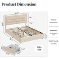 thumbnail image 4 of Walsunny Full Size Bed Frame with 4 Storage Drawee, Platform Bed with Upholstered Modern Geometric Lines Headboard, Solid Wood Slats Support, 4 of 9
