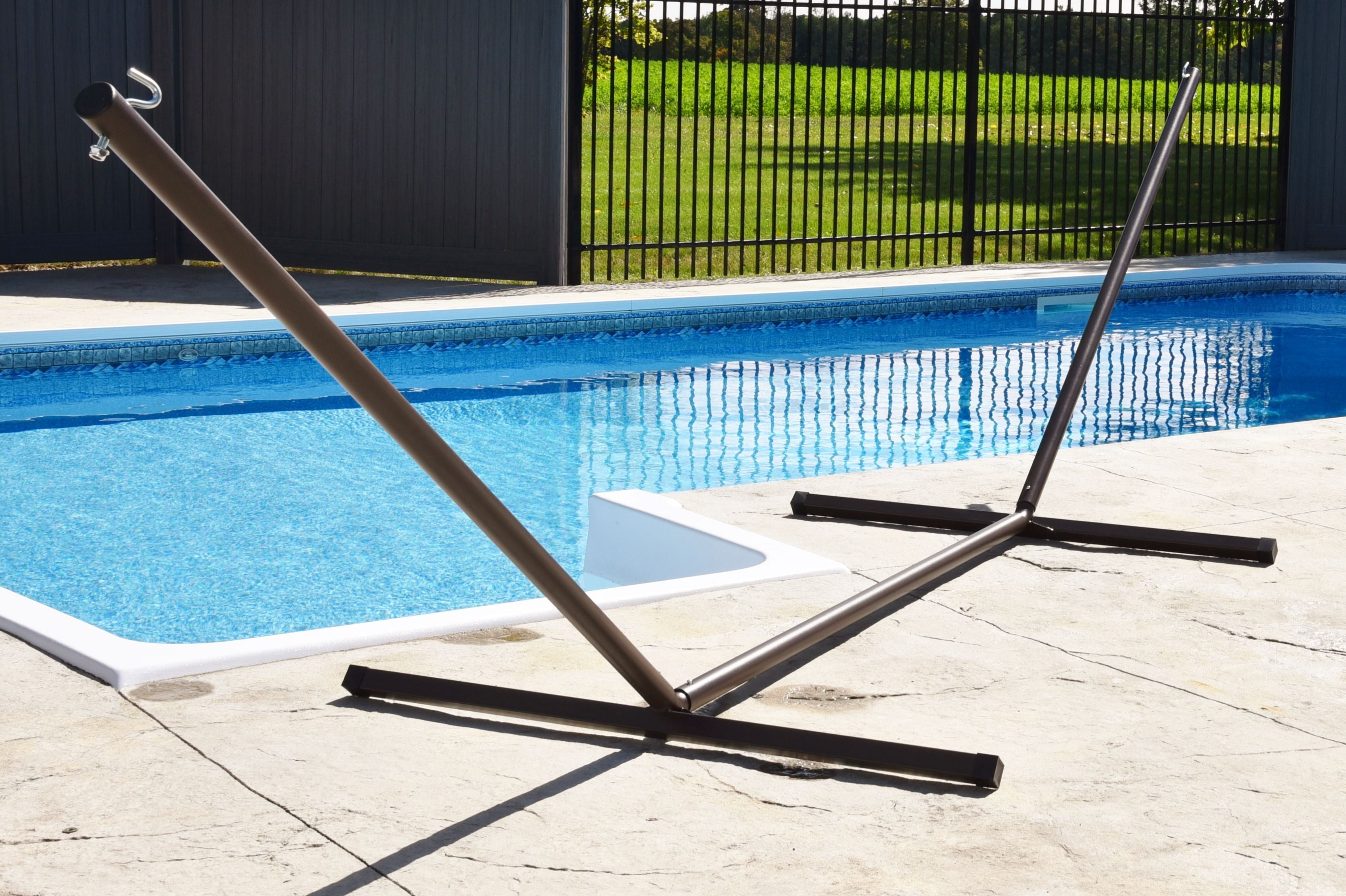 Vivere 15ft 3-Beam Powder Coated Steel Hammock Stand Oil-Rubbed Bronze by Vivere LTD