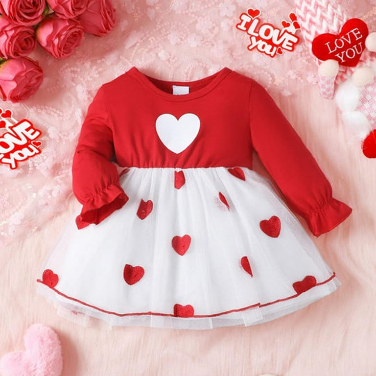 Girl Clothes Lover Heart Letter Print Tutu Dress Baby Girl