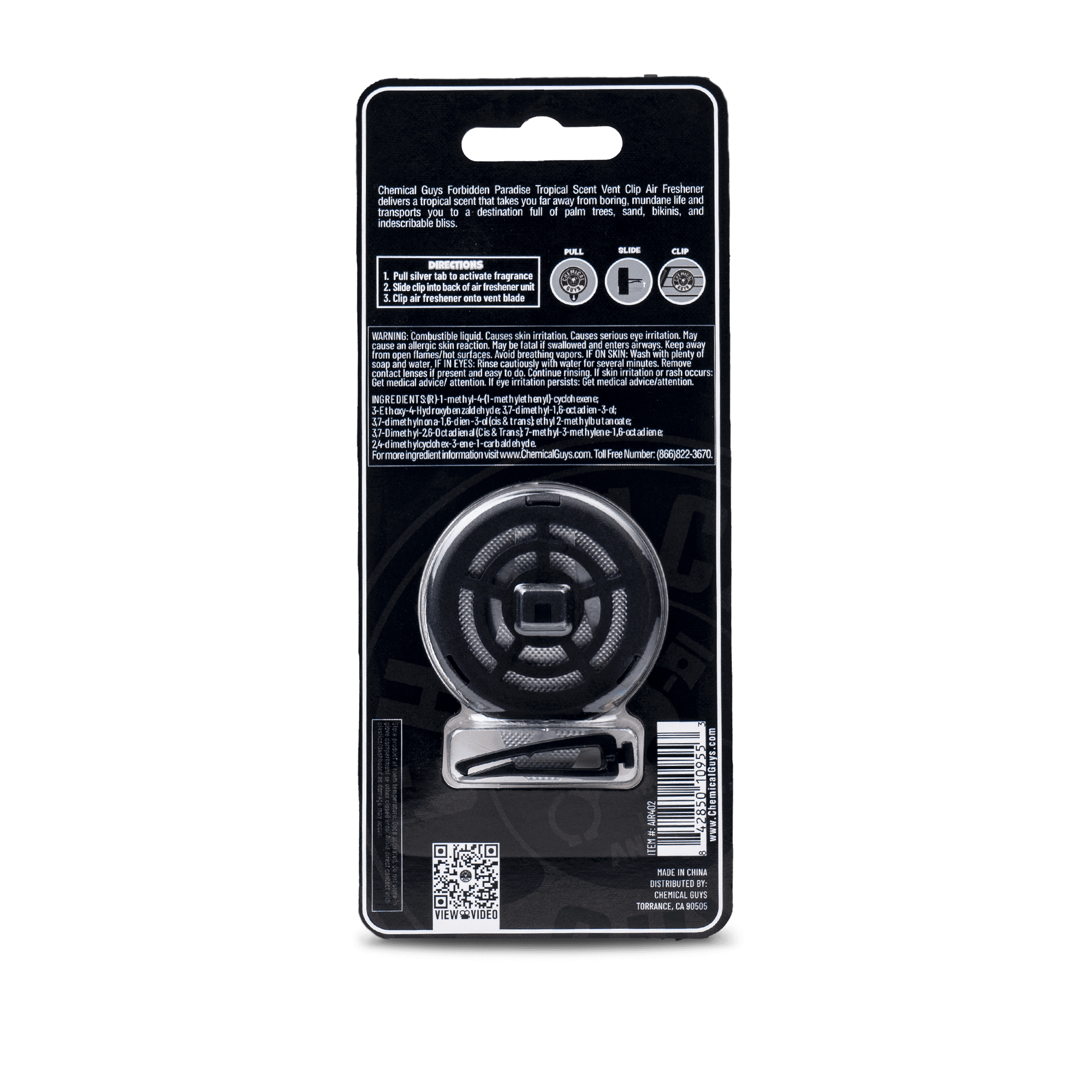 (2 pack) Chemical Guys Tropical Scent Vent Clip Air Freshener, 1 Clip