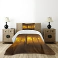 thumbnail image 4 of Ambesonne Fall Quilted Bedspread Set 2 Pcs, Foggy Evening in the Park, Twin Size, Marigold Caramel, 4 of 5