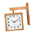 thumbnail image 4 of Reloj colgante de doble cara, reloj de madera resistente al desgaste, reloj de esquina decorativo Simple, reloj de pared para oficina, interior y Color madera oscura, 4 of 8