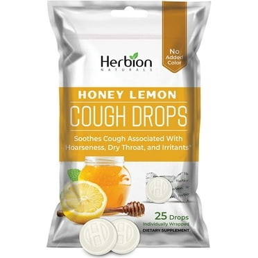 Herbion All Natural Cough Drops, Honey Lemon Flavor, 25 Ea