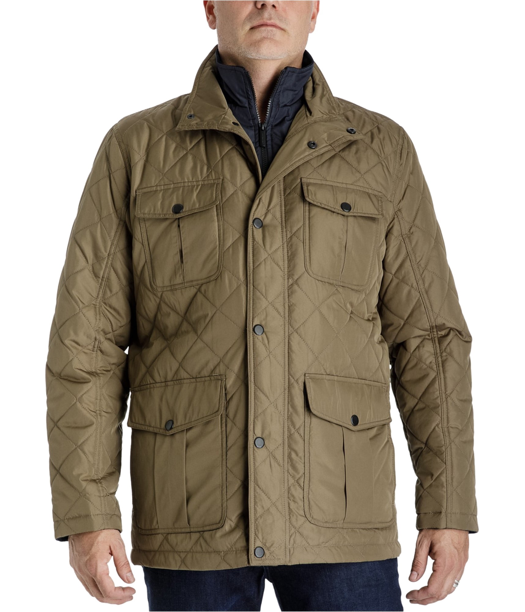 London Fog Mens Two-tone Quilted Jacket 