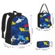 thumbnail image 2 of Disketp Cartoon Shark Mochila Estampada de Gran Capacidad con Lonchera y Estuche, Set de 3 Piezas para Estudiantes, 2 of 7