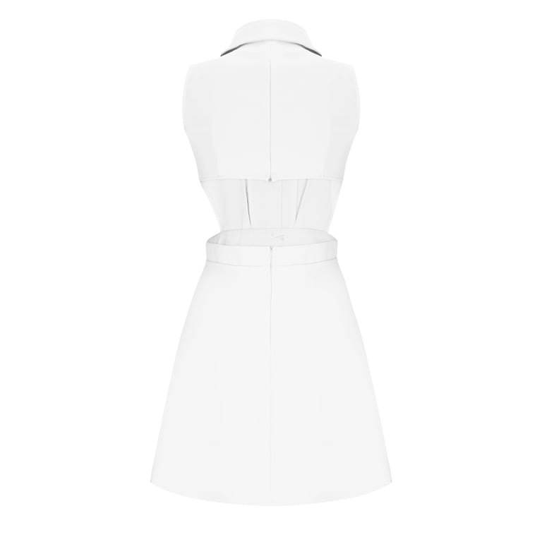 slimming a line dress Nuoqisi Women's Sleeveless Elegant Waist-Cinching Slimming A-Line Short  Dress