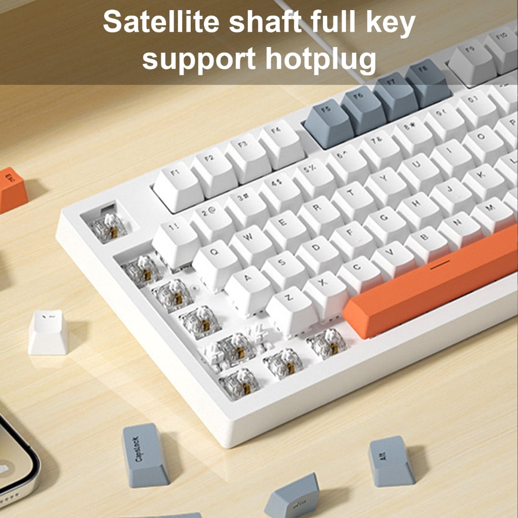 LED Mechanical Keyboard Hot Swappable Gaming Keyboard Corded Keyboard 96 Gaming Keyboard for Computer Laptops